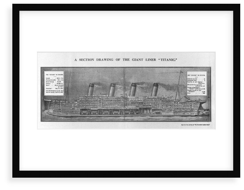 Section drawing of RMS 'Titanic' by unknown