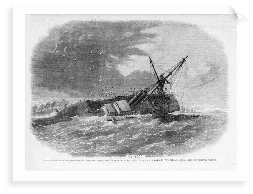 'Colombo' wrecked on Minicoy Island by unknown