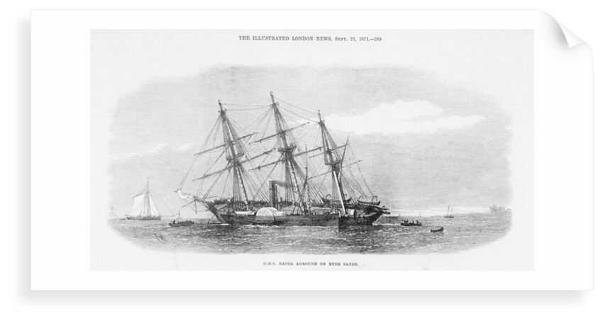 Naval sloop HMS 'Racer' aground on Ryde Sands, 1857 by Unknown