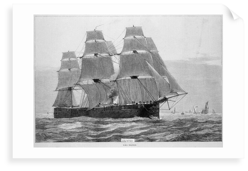 HMS 'Shannon' (1875) under way with full sail by Unknown
