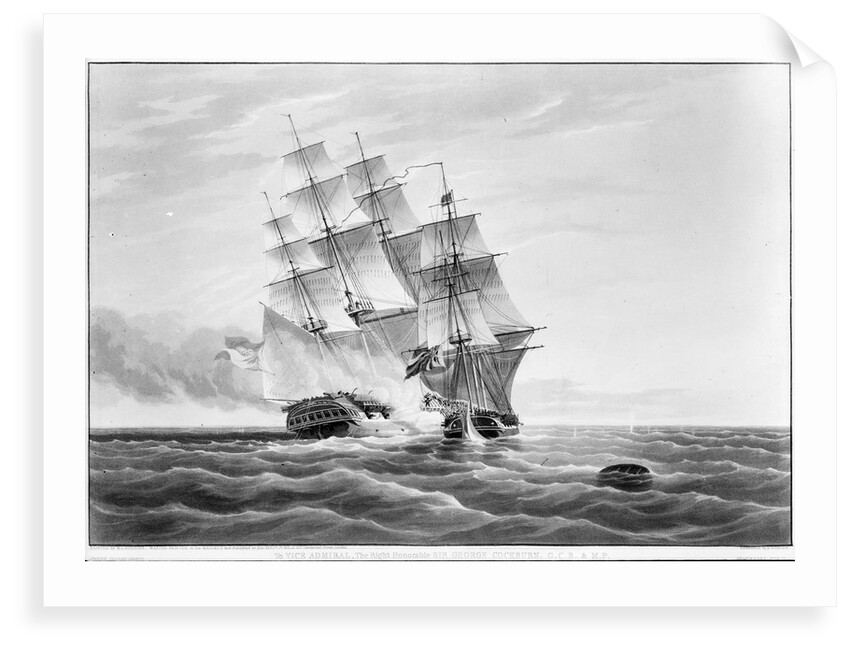Representing an action with the Spanish Slave frigate 'Velos Passahera' captured by boarding by H.M. Ship 'Primrose' 6th September 1830 by William John Huggins
