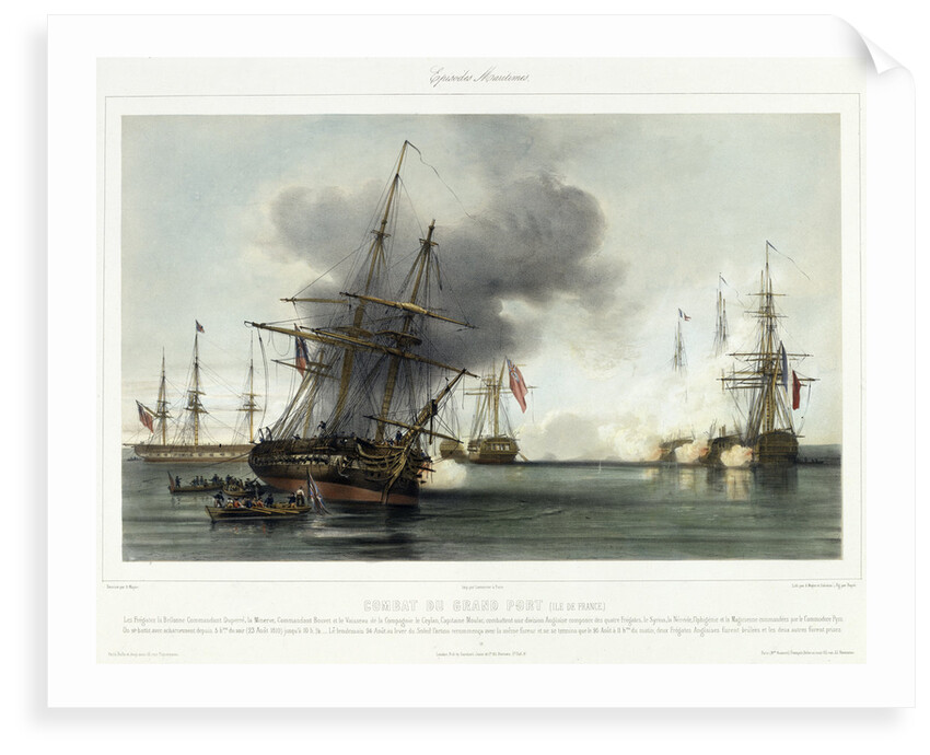 Episodes Maritimes: Combat du Grand Port (Ile de France), 23-25 August 1810 by A. Mayer