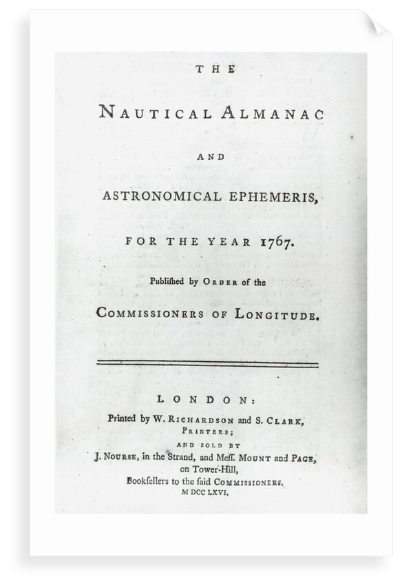The Nautical Almanac for the year 1767 by W. Richardson