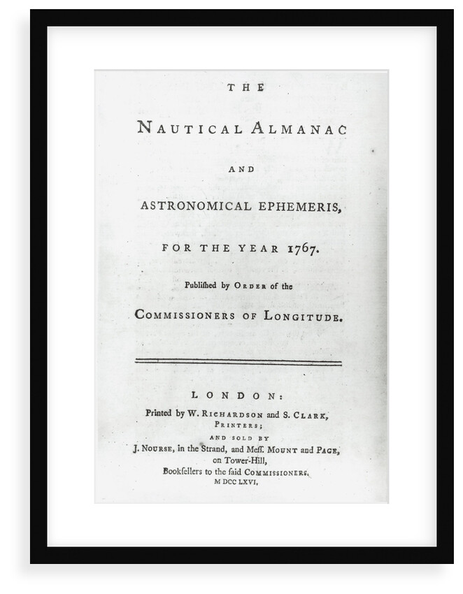 The Nautical Almanac for the year 1767 by W. Richardson