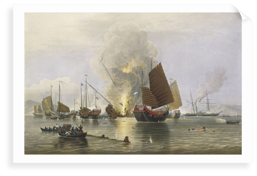 'Nemesis' destroying Chinese junks in Anson's Bay, 1841 by Edward Duncan