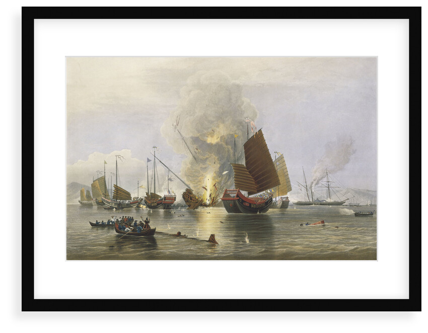 'Nemesis' destroying Chinese junks in Anson's Bay, 1841 by Edward Duncan