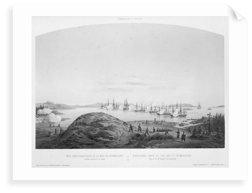 Panoramic view of the Bay of Bomarsund: fight of the 14 August 1854, in the morning by Louis Le Breton