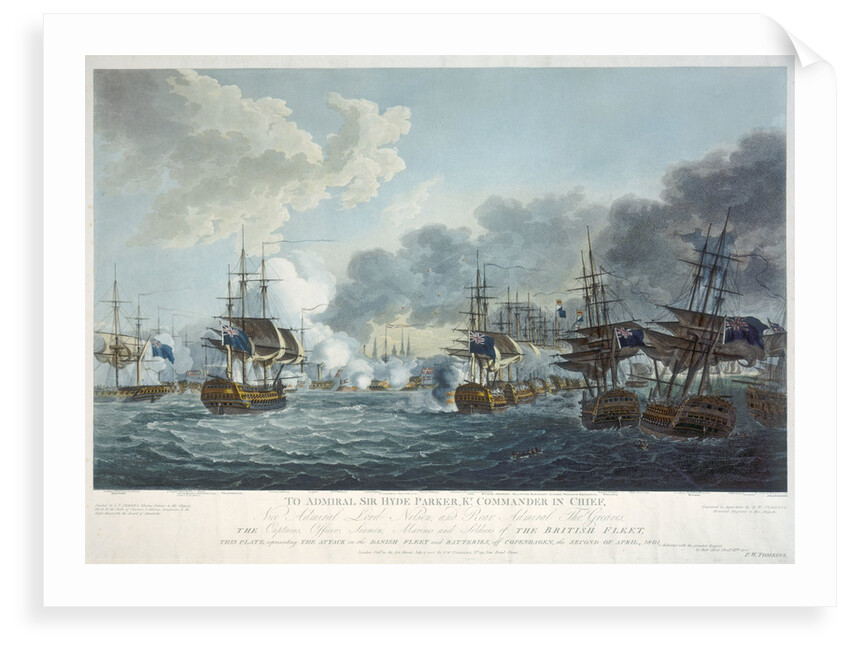 Attack on the Danish fleet and batteries at the Battle of Copenhagen, 2 April 1801 by J.T. Serres