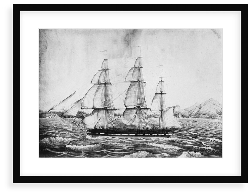 Florentia Captain Wimble, passing through Telleberry Roads February 1st 1825, coast of Malabar by Neve