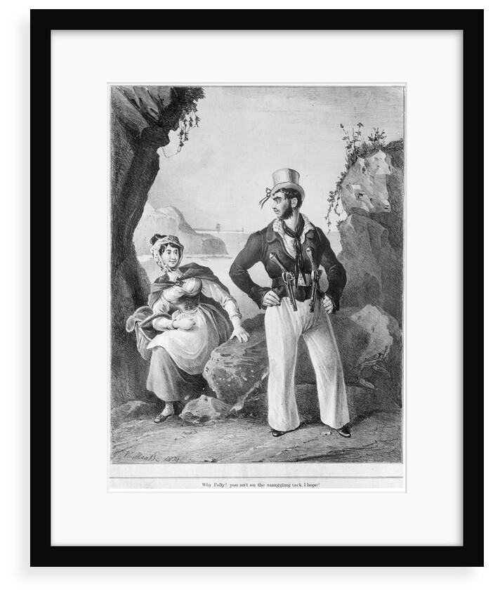 Why Polly! you an't on the smuggling tack, I hope! (Armed sailor addressing lady with a basket) by William Heath