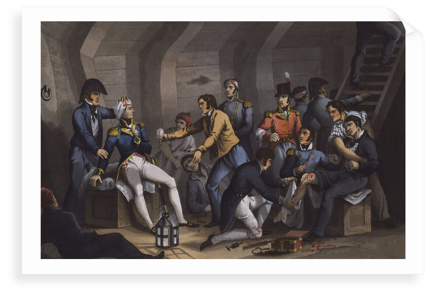 Nelson sits wounded in the cockpit of HMS 'Vanguard' during the Battle of the Nile, 1-3 August 1798 by M. Dubourg