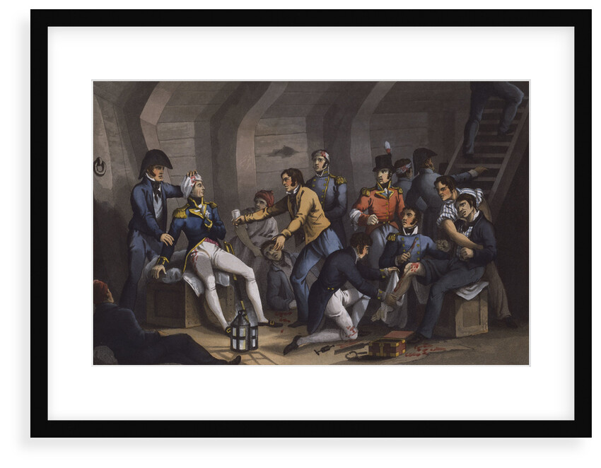 Nelson sits wounded in the cockpit of HMS 'Vanguard' during the Battle of the Nile, 1-3 August 1798 by M. Dubourg