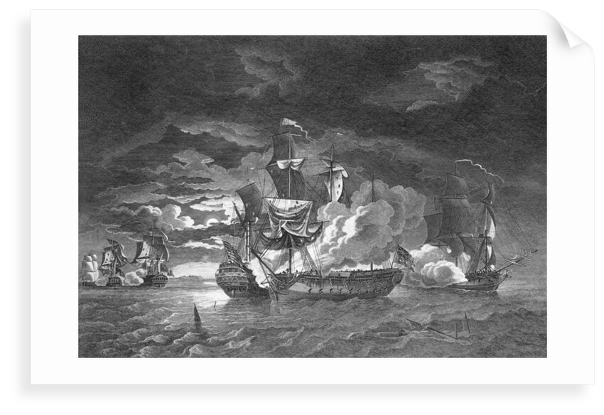 Defence of Captain Pearson in 'Serapis', 23 September 1779 by Robert Dodd