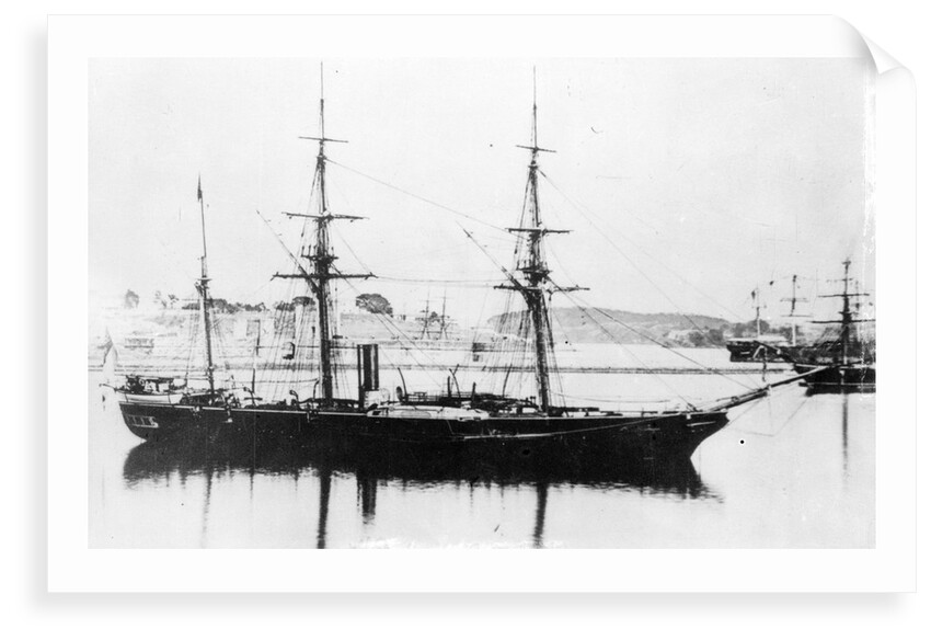 Wooden paddle-wheel sloop 'Salamander' (1832) at anchor by unknown
