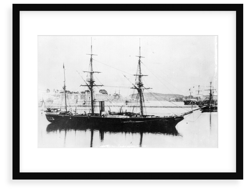 Wooden paddle-wheel sloop 'Salamander' (1832) at anchor by unknown