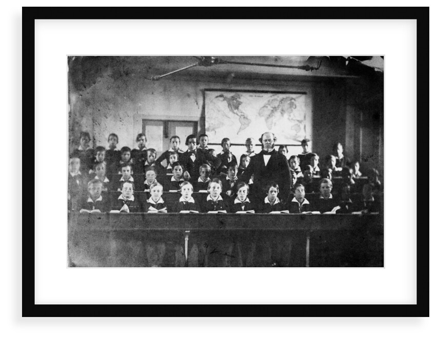 Mr John Riddle, Headmaster of the Upper Nautical School, Greenwich Hospital, with his pupils in 1855 by Unknown