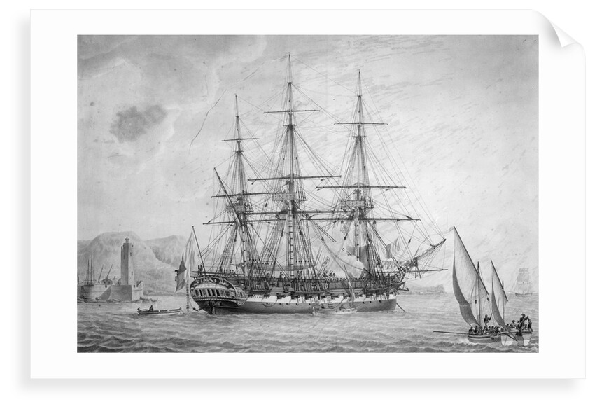 Portrait of French naval vessel 'L' Incorruptible' by Joseph Auge Antonie Roux