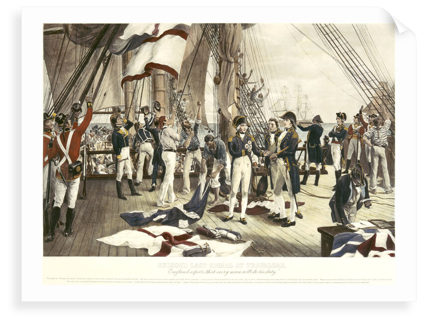 Nelson's last signal at Trafalgar by Thomas Davidson