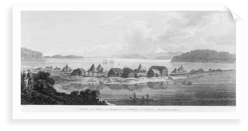 A view of the town and harbour of St Peter and St Paul in Kamtschatka by John Webber
