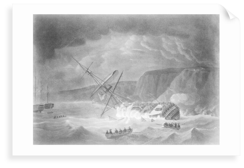 Loss of His Majesty's Ship 'Venerable'... Shipwreck on the Night of the 24th November 1804 on the Rocks in Torbay by John Theophilus Lee