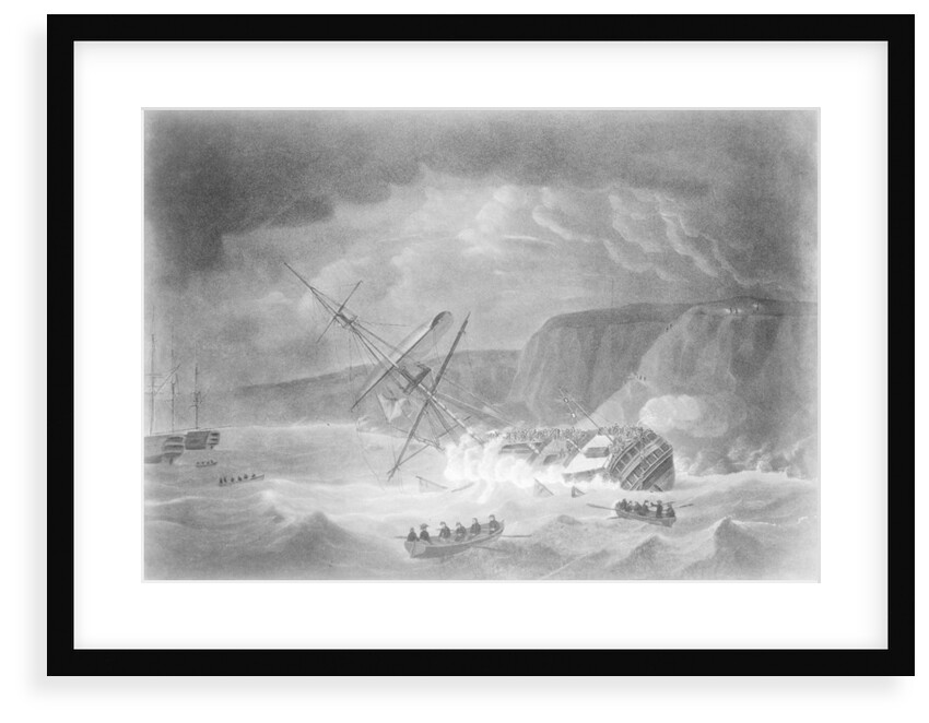 Loss of His Majesty's Ship 'Venerable'... Shipwreck on the Night of the 24th November 1804 on the Rocks in Torbay by John Theophilus Lee