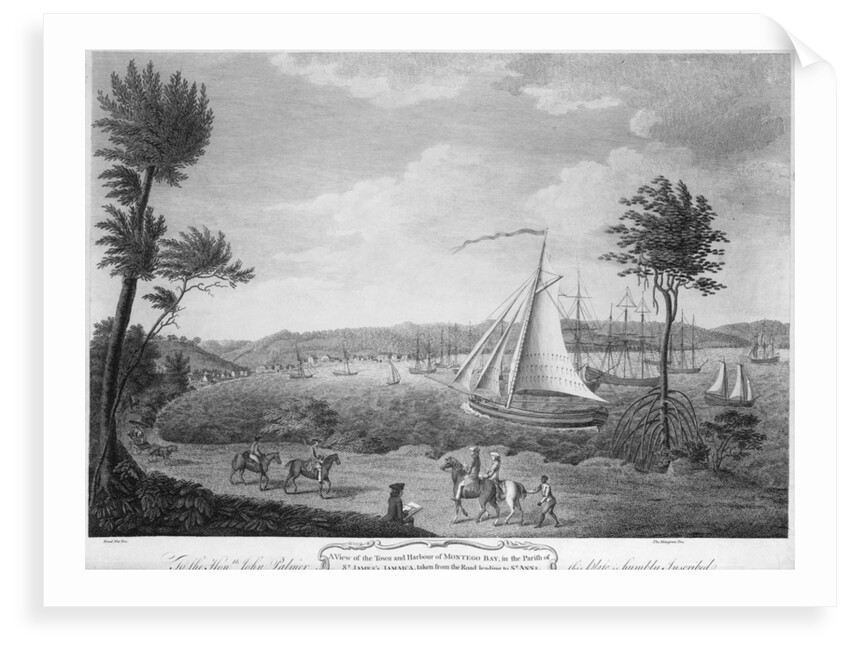 A view of the town and harbour of Montego Bay, in the parish of St James, Jamaica, taken from the road leading to St Anns by unknown
