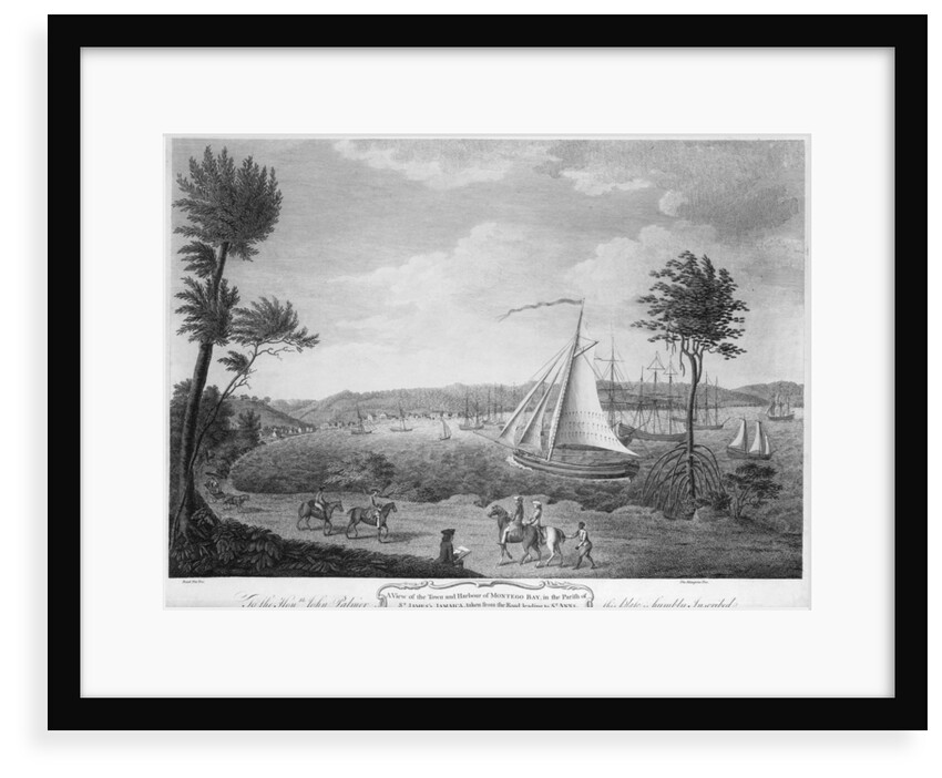 A view of the town and harbour of Montego Bay, in the parish of St James, Jamaica, taken from the road leading to St Anns by unknown