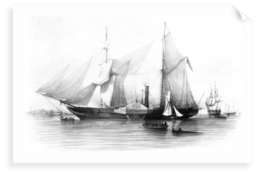 HM Steam Frigate 'Gorgon', lying in Hamoaze, Plymouth by Oswald Walter Brierly
