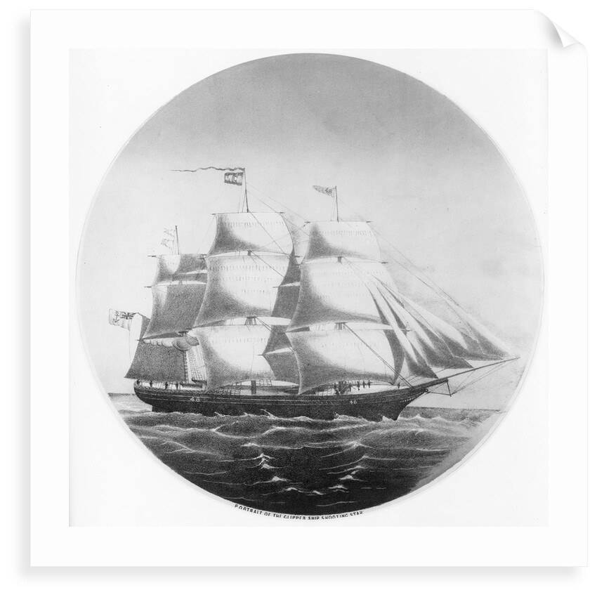 Portrait of the clipper ship 'Shooting Star' by unknown