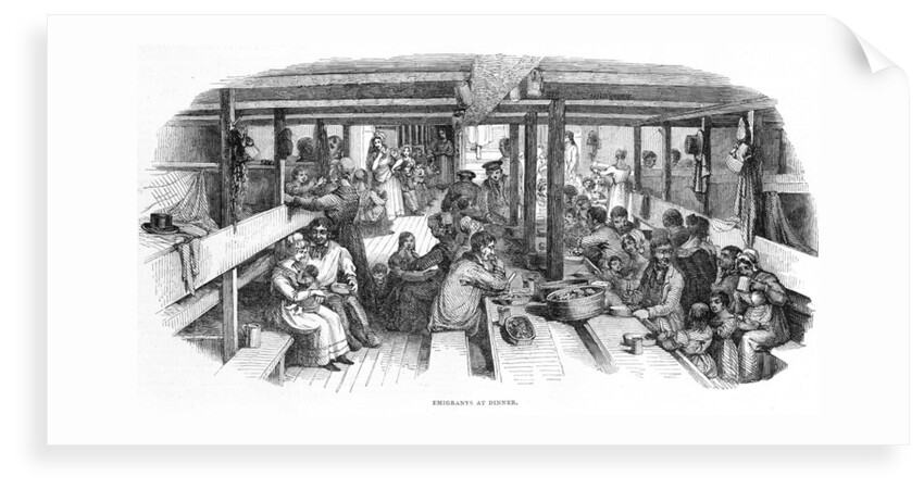 Emigrants at dinner, 1844 by unknown