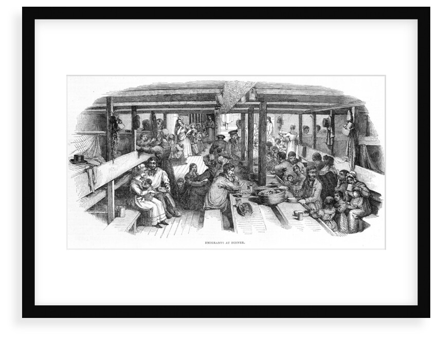 Emigrants at dinner, 1844 by unknown
