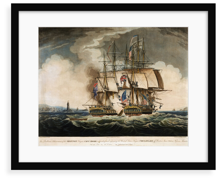 HMS 'Shannon' in battle with the American Frigate 'Chesapeake', 1 June 1813 by W. Elmes
