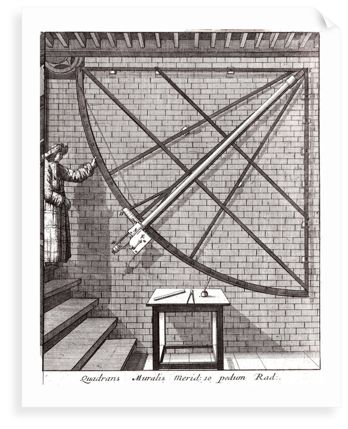 Robert Hooke's 10-foot mural quadrant made for the Royal Observatory by Francis Place