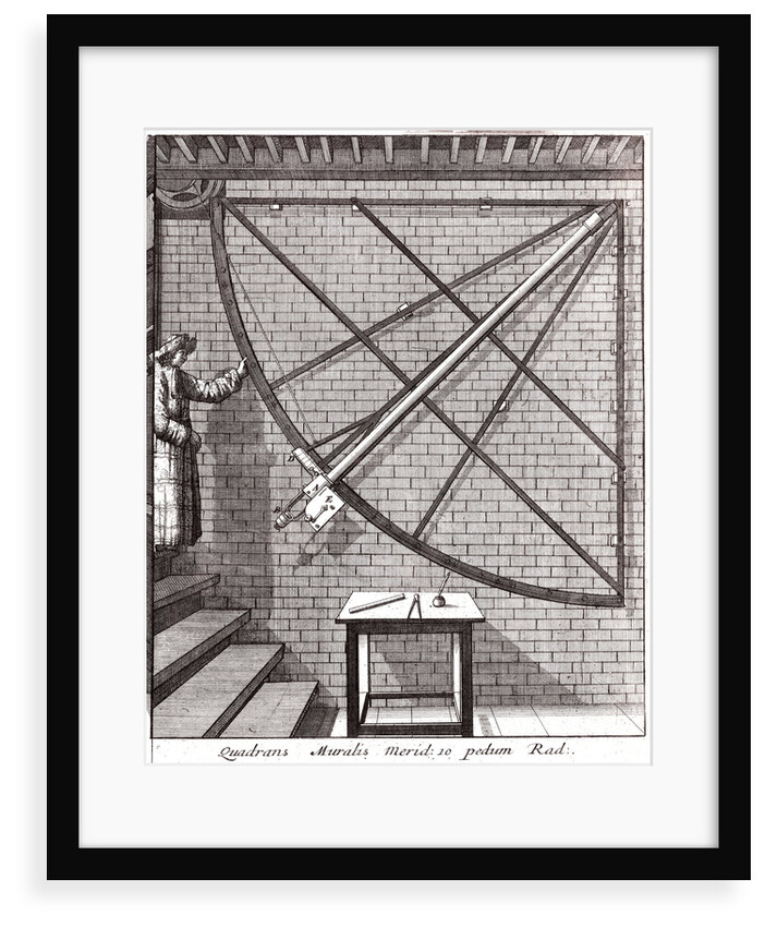 Robert Hooke's 10-foot mural quadrant made for the Royal Observatory by Francis Place