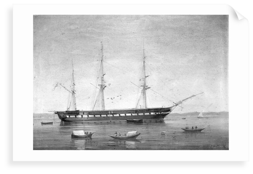 HMS 'Shannon' at anchor by A. de Simone