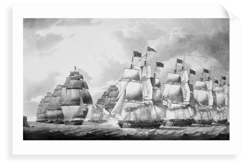 English sea action with the combined French and Italian squadrons close to the Island of Lissa, 13 March 1811 by Robert Dodd