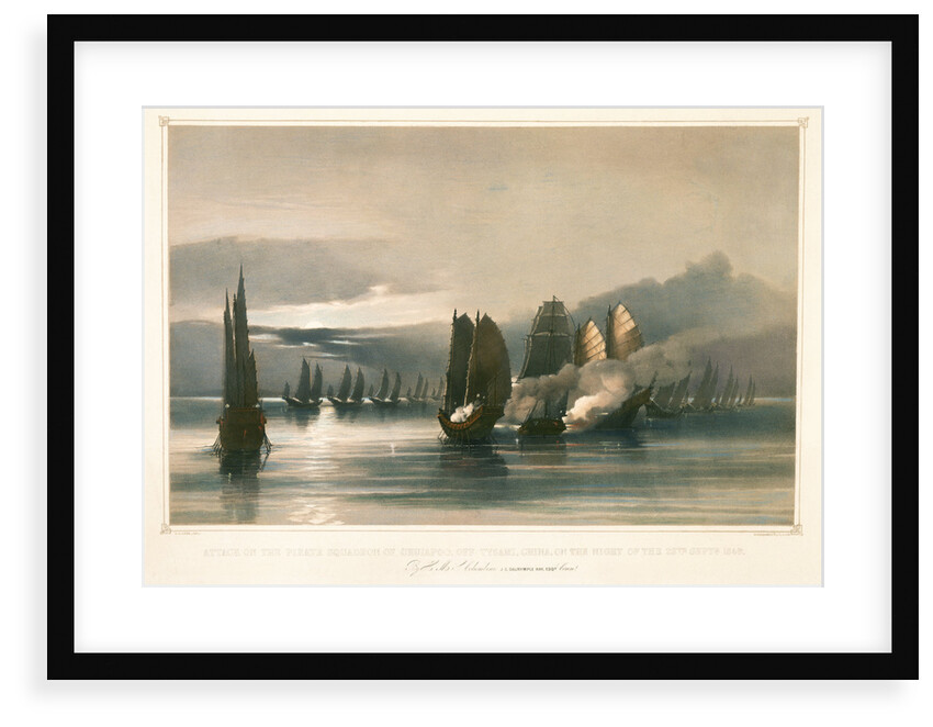 Attack on the pirate squadron of Chuiapoo, off Tysami, China, 28 September 1849 by Edward Cree