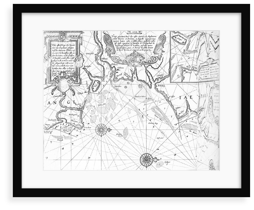 The Thames Estuary from The Sea-Mirrour atlas by Willem Janszoon Blaeu, published in Amsterdam in 1633 by Willem Janszoon Blaeu
