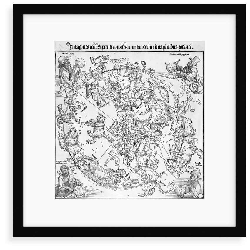 Pair of maps of the Northern and Southern Celestial Hemispheres by Albrecht Dürer