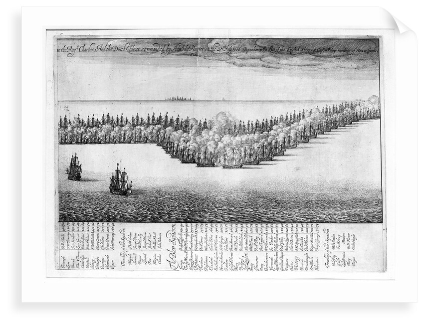 Battle between the English and Dutch fleets, 25 July 1666 by Wenceslaus Hollar