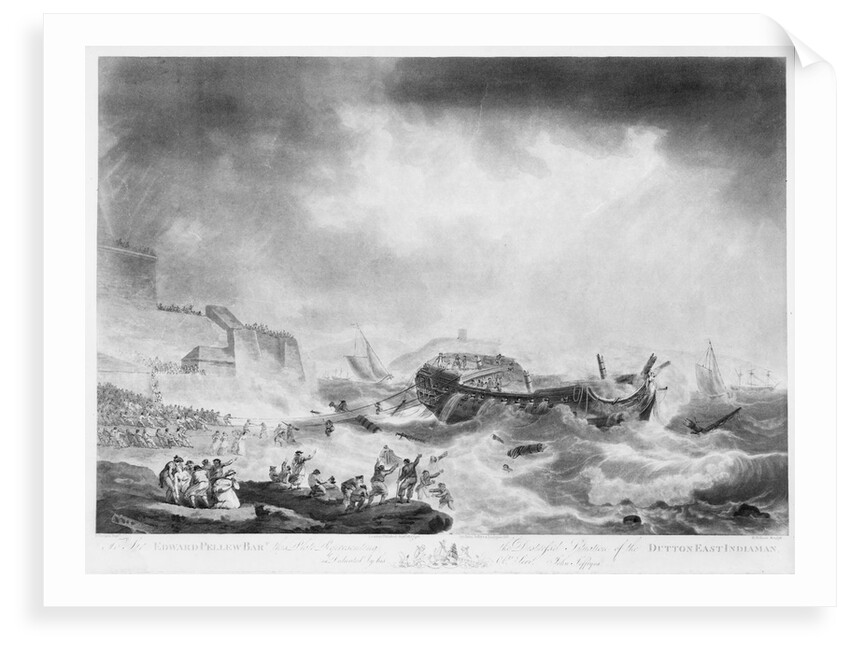 The distressful situation of the East Indiaman 'Dutton' by Robert Pollard