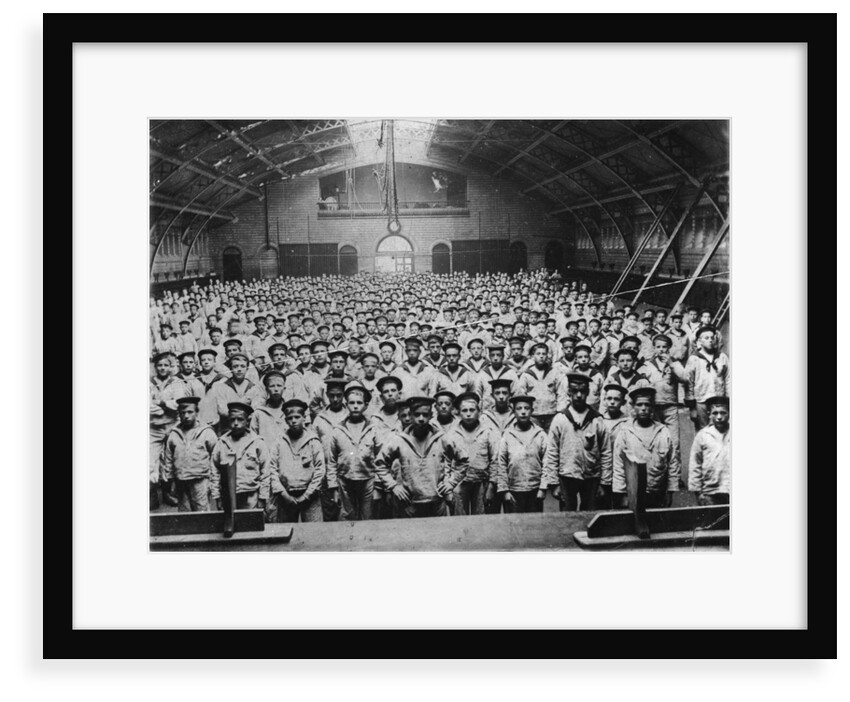 School photograph in Neptune's Hall, the gymnasium by Unknown