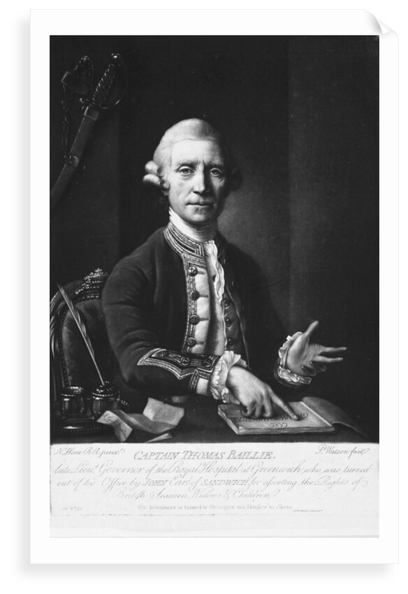 Captain Thomas Baillie, Late Lieut. Governor of the Royal Hospital at Greenwich by Nathaniel Hone the Elder