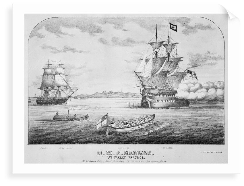 H. M. S. Ganges at target practice by C. Boone