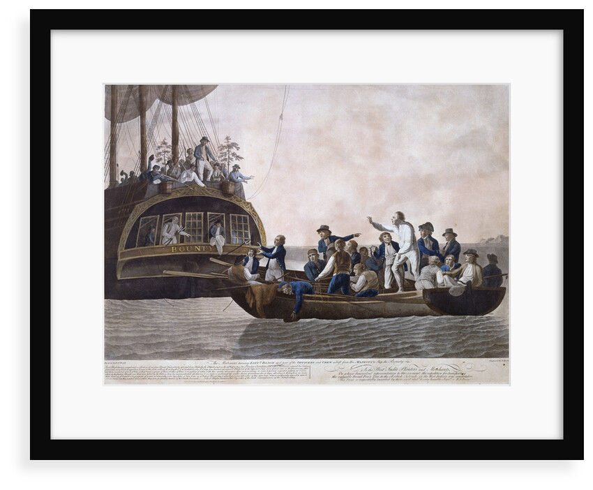 The Mutineers turning Lt William Bligh and part of the officers and crew adrift from HMS 'Bounty', 29 April 1789 by Robert Dodd