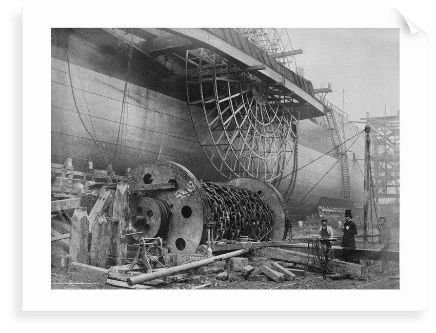 Detail view of 'Great Eastern' prior to her 1858 launch by Robert Howlett