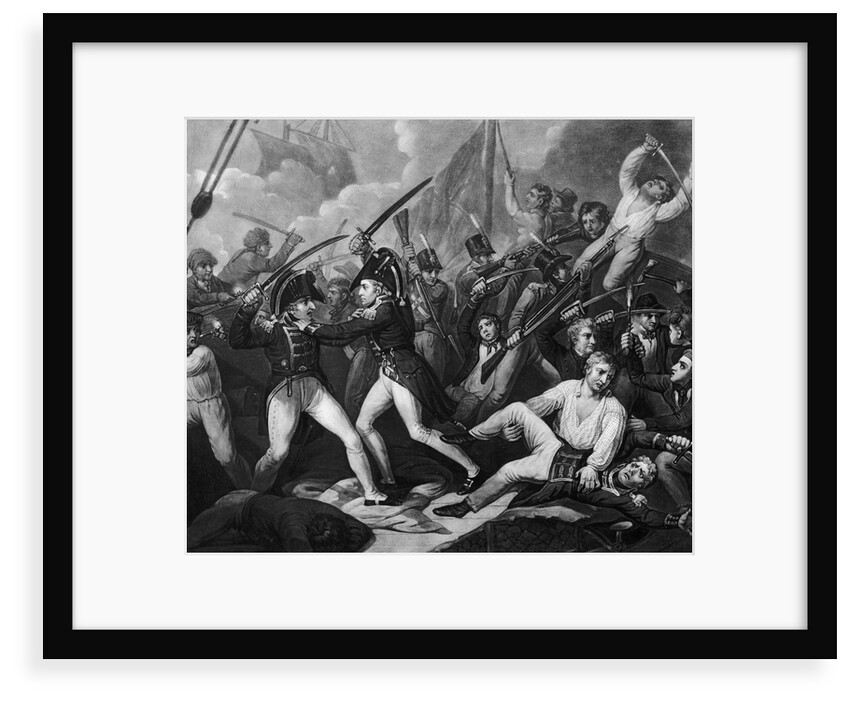 The Battle of Trafalgar, 1805: Captain Harvey of the 'Temeraire' clearing the deck of French and Spaniards by Gillbank