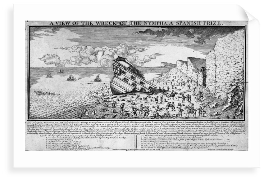 The wreck of the 'Nympha', a Spanish prize by Barrodell Lambert
