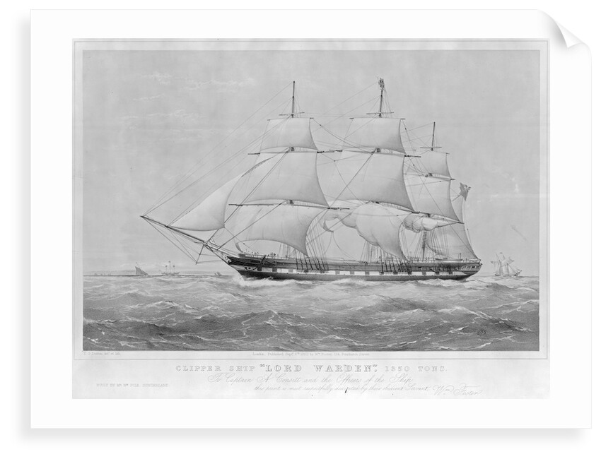 Clipper ship 'Lord Warden' 1350 Tons by Thomas Goldsworth Dutton