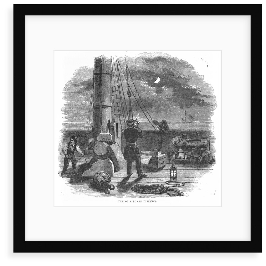 'Taking a Lunar Distance' Illustration from Dunkins Night Sky by unknown